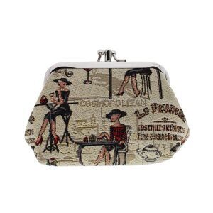 CTM Women's Rendezvous Themed Tapestry Coin Purse Wallet